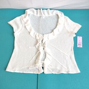 NWT Wild Fable Open Knit Shrug Bolero Cardigan Tie Front - XXL
